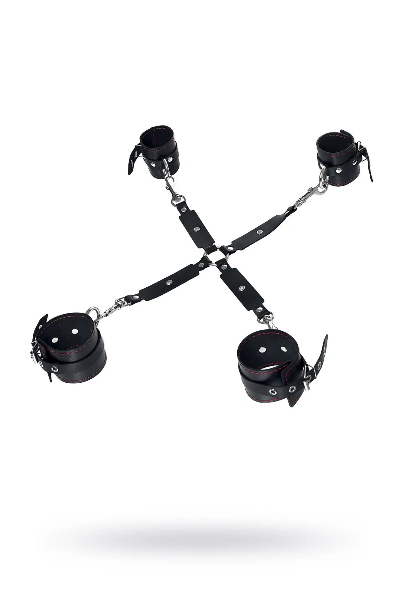 бондажный набор pecado bdsm, сцепка, наручники, оковы, натуральная кожа, черный в Симферополе