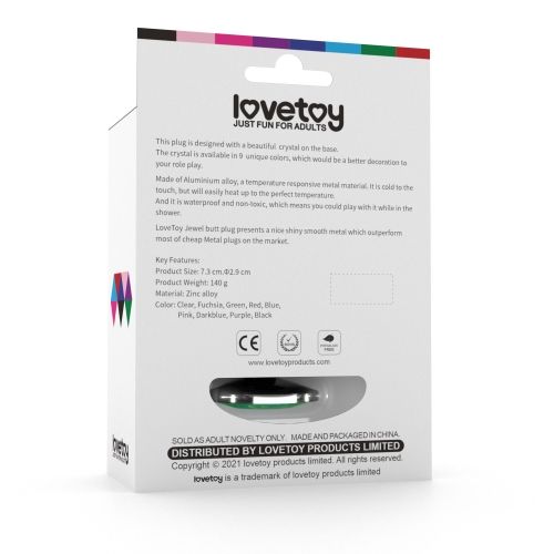 анальная пробка lovetoy малая, с зеленым камнем в Симферополе