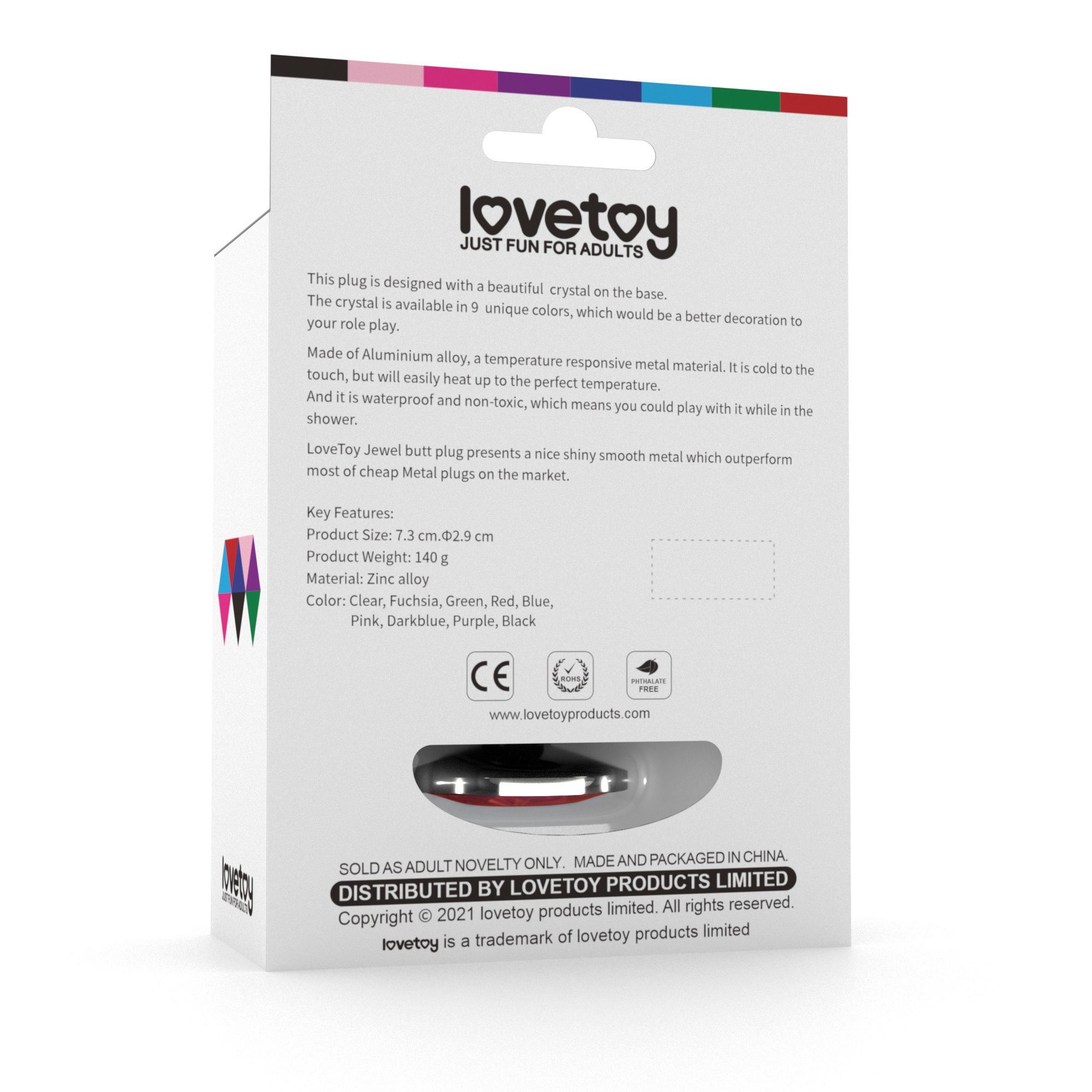 анальная пробка lovetoy малая, с красным камнем в Симферополе