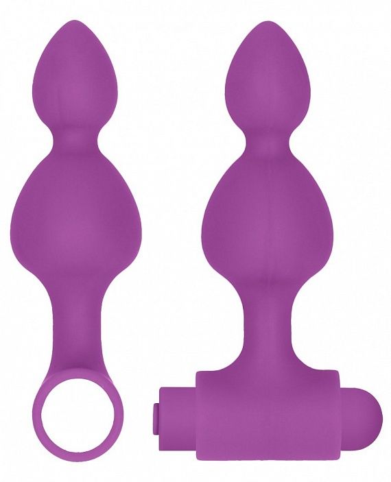 набор анальных стимуляторов shots media usb-rechargeable anal set, фиолетовый в Симферополе