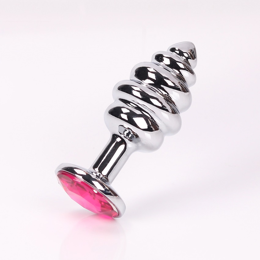 анальная пробка фигурная с розовым стразом 8х3,5см 47149-2mm в Симферополе