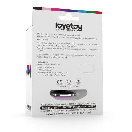 пробка lovetoy металлическая маленькая серебряная с фиолетовым камнем в Симферополе