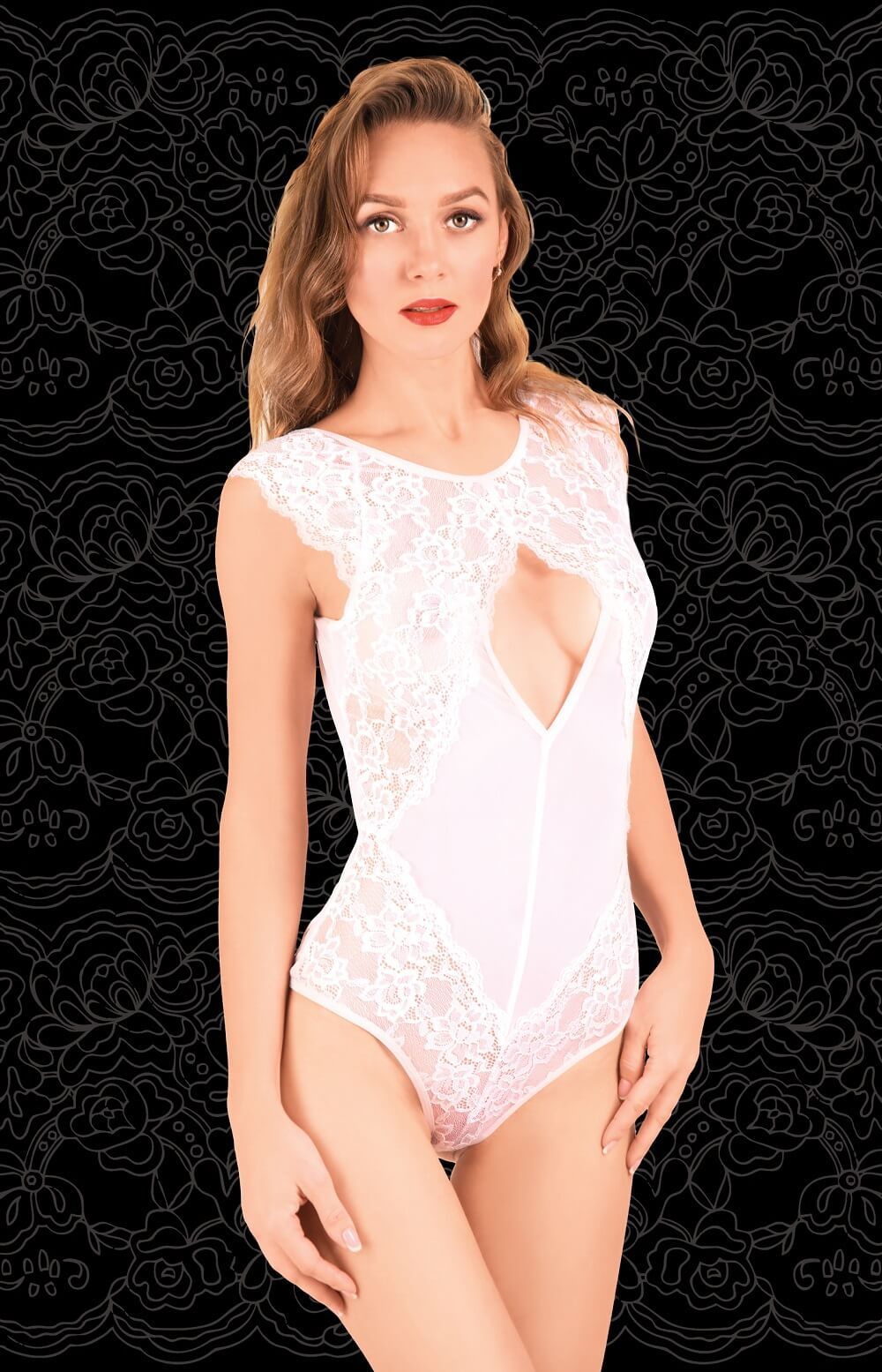 Эротическое боди flirton 2661, белое в Симферополе