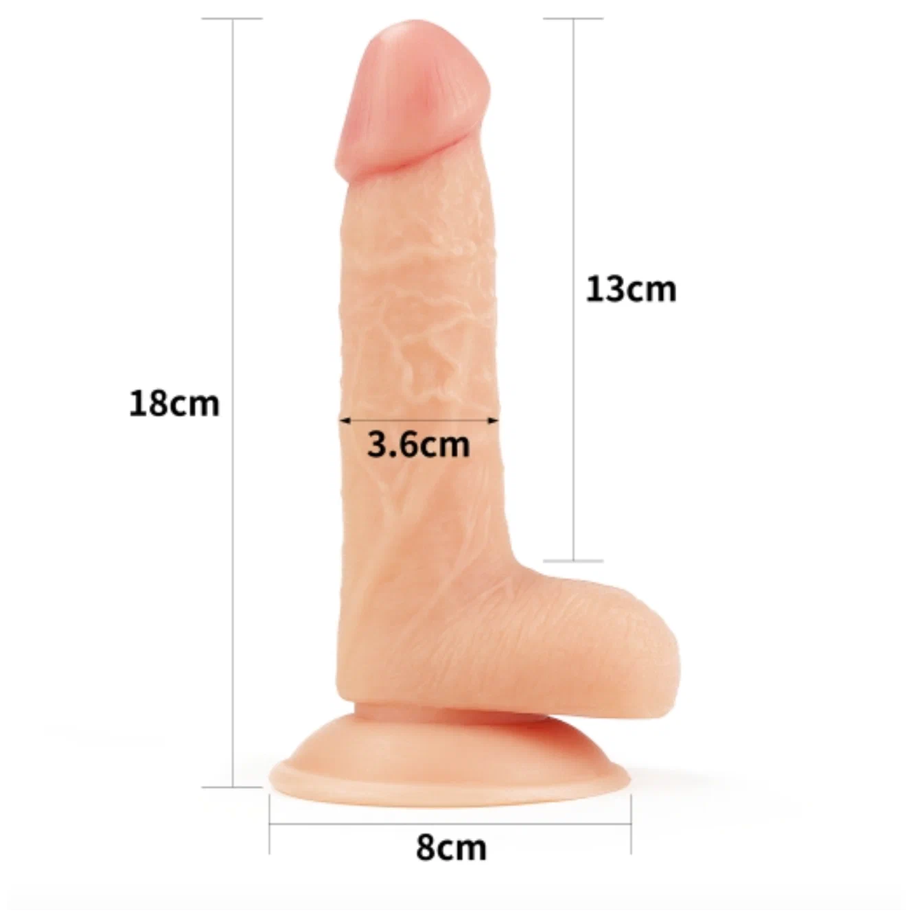 фаллоимитатор реалистичный с венами lovetoy на присоске,18 см в Симферополе