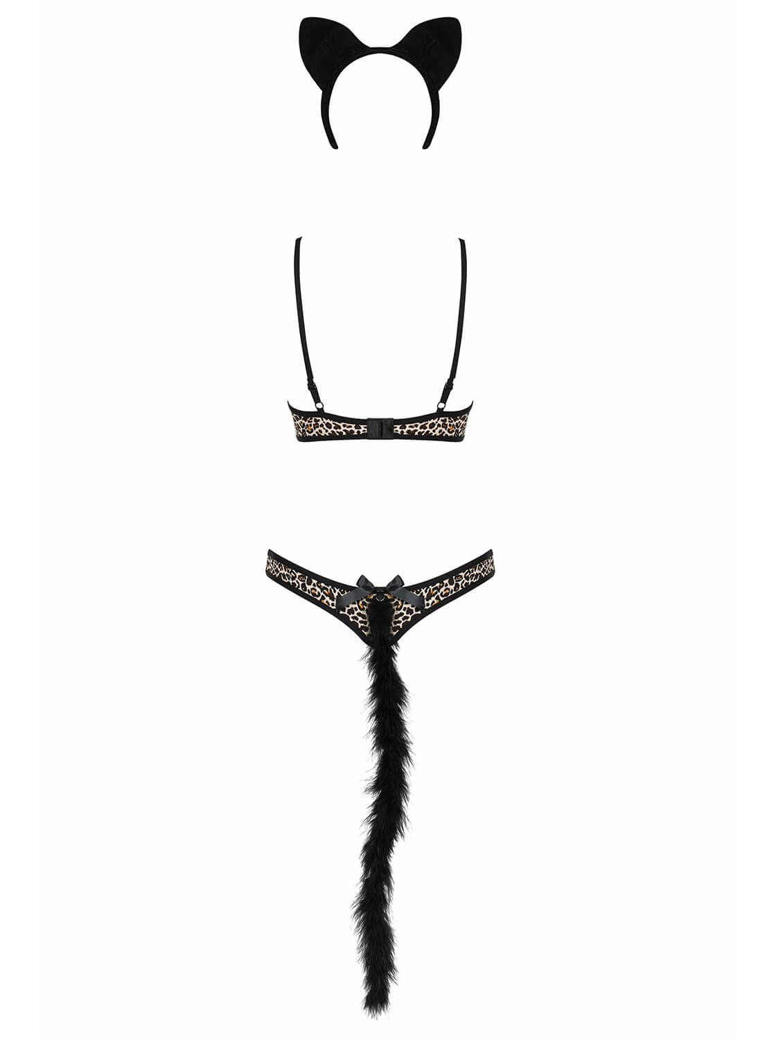 Эротическое комплект нижнего белья obsessive cheetia с хвостиком и ушками в Симферополе