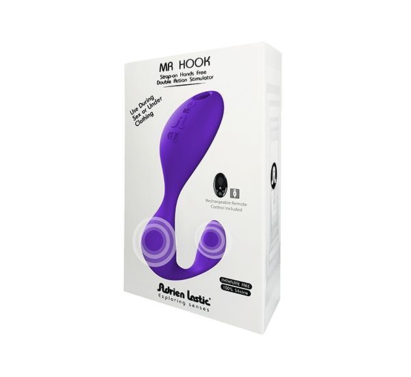 вибратор на ремнях adrien lastic mr hook с пультом, фиолетовый в Симферополе