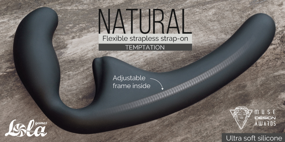 гнущийся безремневой страпон natural temptation black 5011-02lola в Симферополе