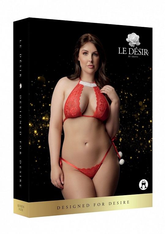 Эротическое комплект кружевного белья snow angel, красный в Симферополе