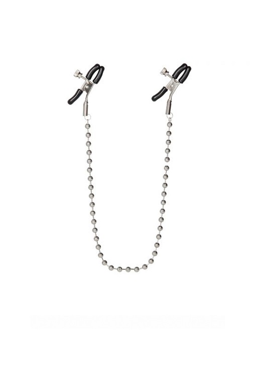Зажимы-прищепки (украшения) для сосков с цепочкой Silver Beaded Nipple Clamps