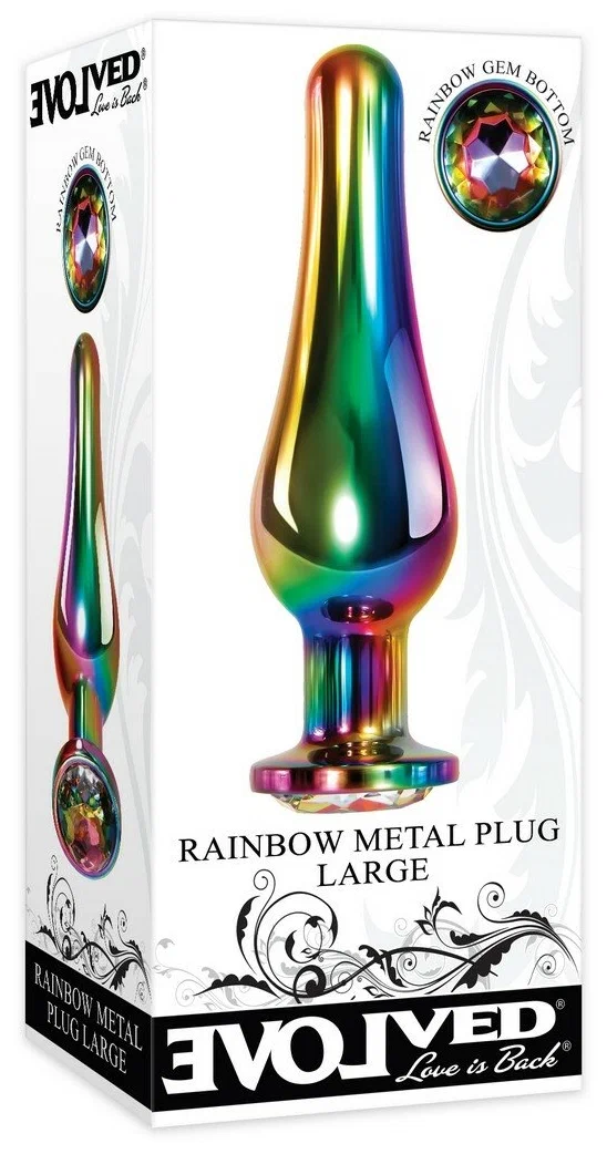 радужная анальная пробка большая rainbow metal plug large в Симферополе