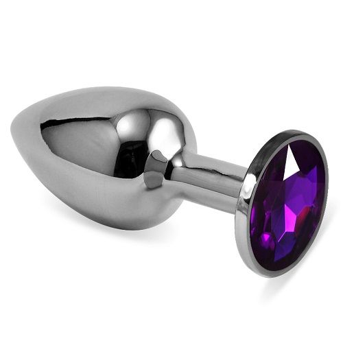 пробка lovetoy металлическая маленькая серебряная с фиолетовым камнем в Симферополе
