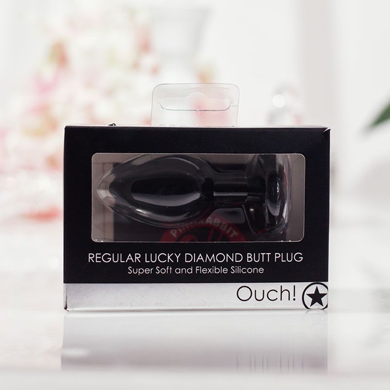 анальная пробка кристаллом regular lucky diamond, чёрная в Симферополе