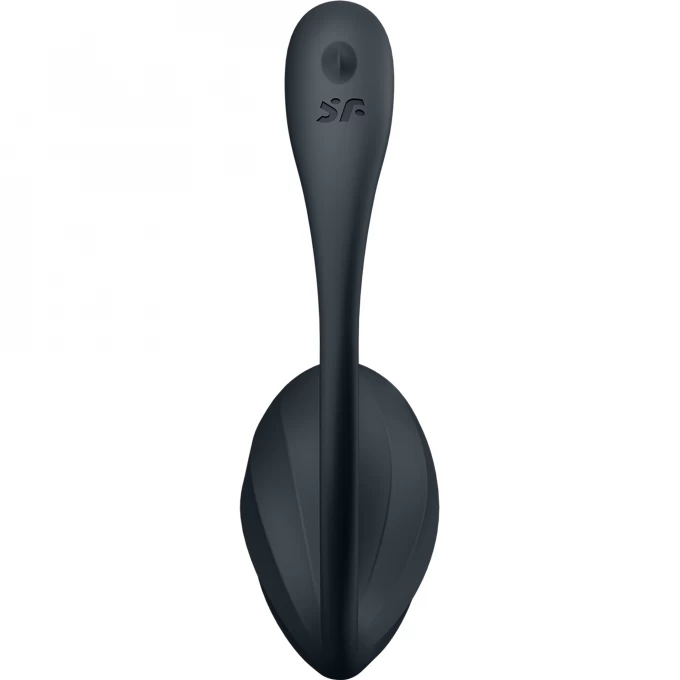 виброяйцо satisfyer ribbed petal connect app с пультом ду, черное, 7,8 см в Симферополе