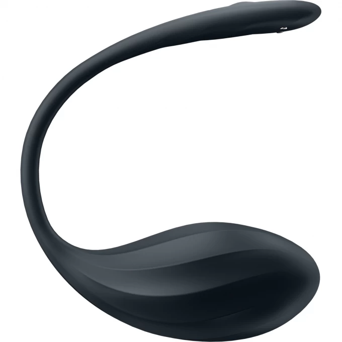 виброяйцо satisfyer ribbed petal connect app с пультом ду, черное, 7,8 см в Симферополе