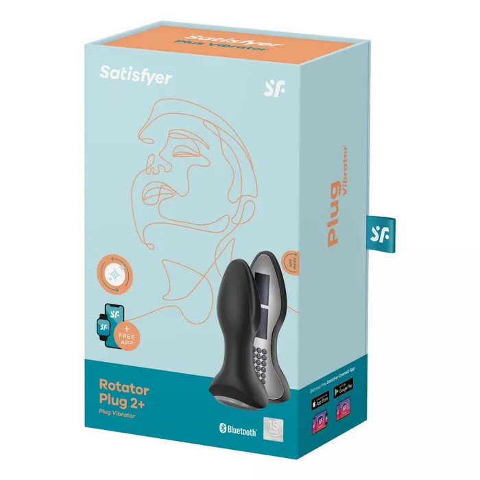 анальная пробка с вибрацией и массажем бусинами rotator plug 2+, чёрная в Симферополе