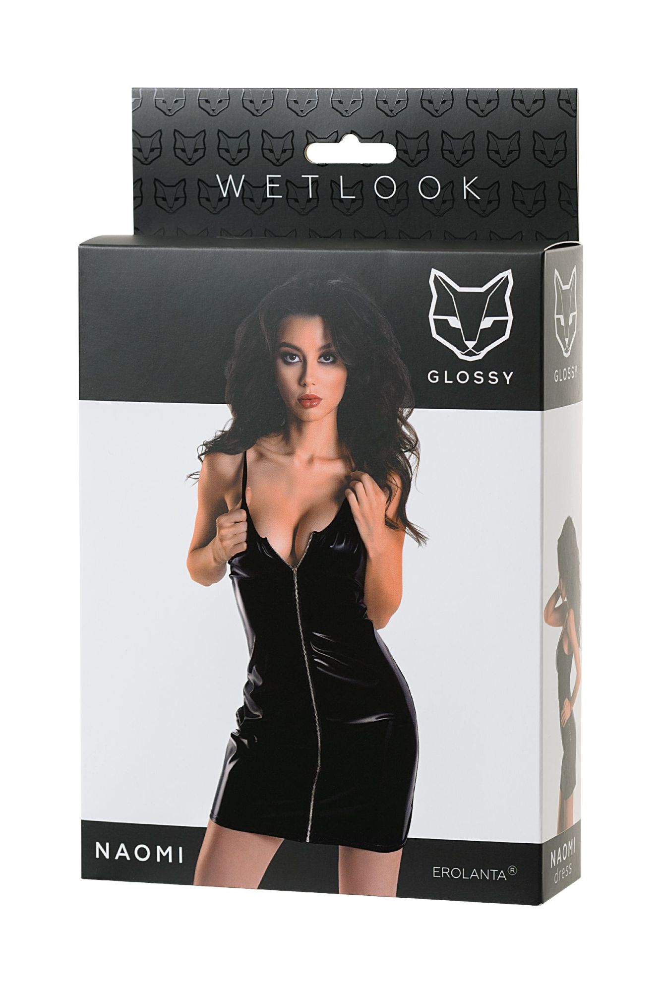 Эротическое платье glossy naomi из материала wetlook, черное, l в Симферополе