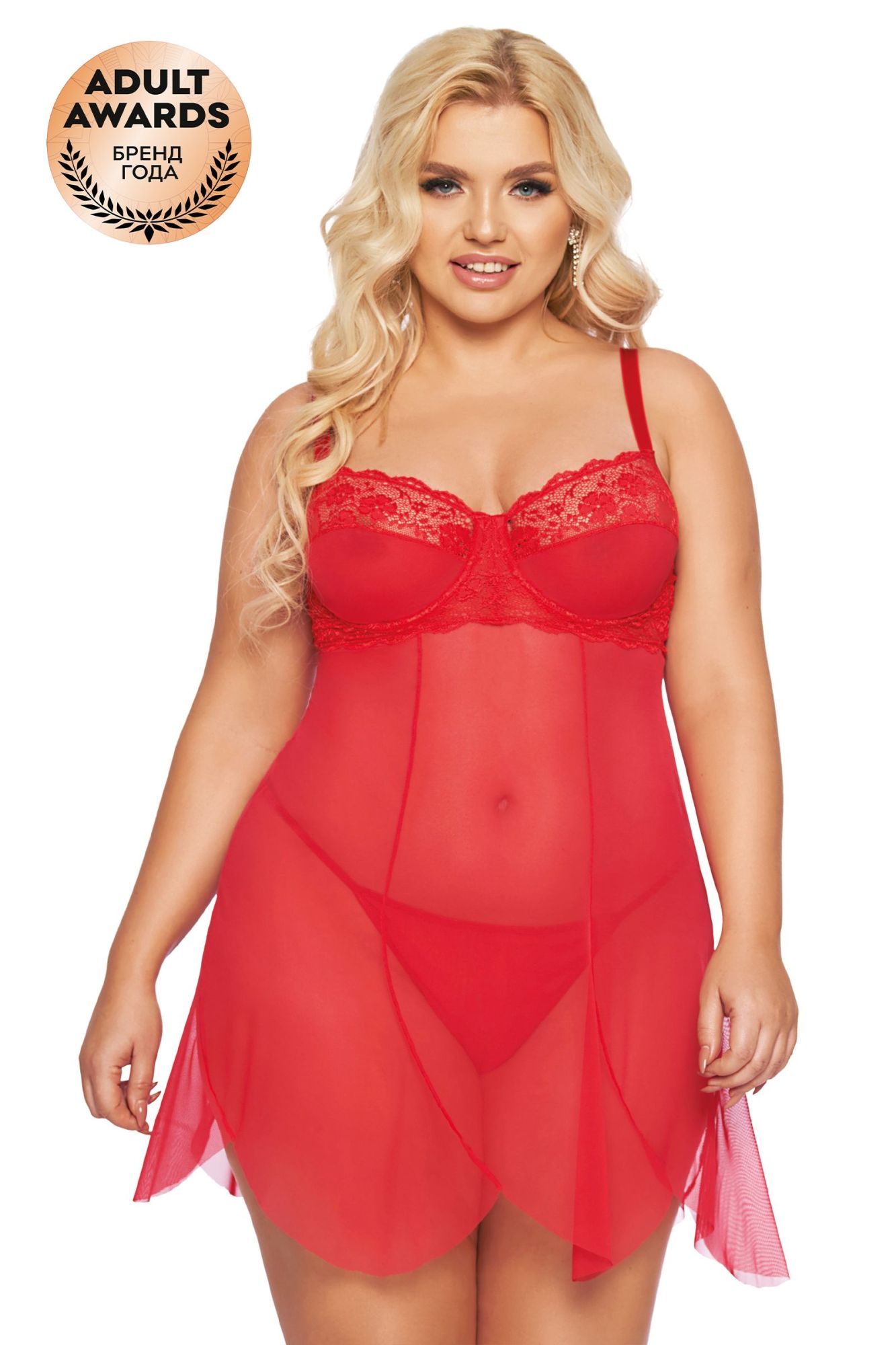 Эротическое ночная сорочка и стринги softline collection carla, красный, xxxl в Симферополе