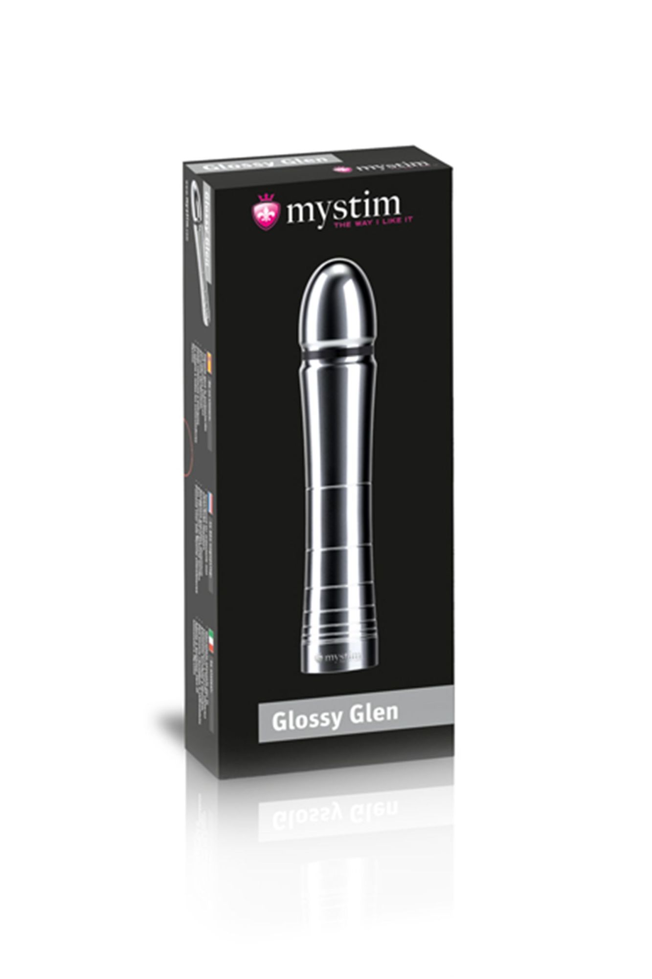 фаллоимитатор mystim glossy glen, электростимуляция, хирургическая сталь, серебряный, 14 см в Симферополе