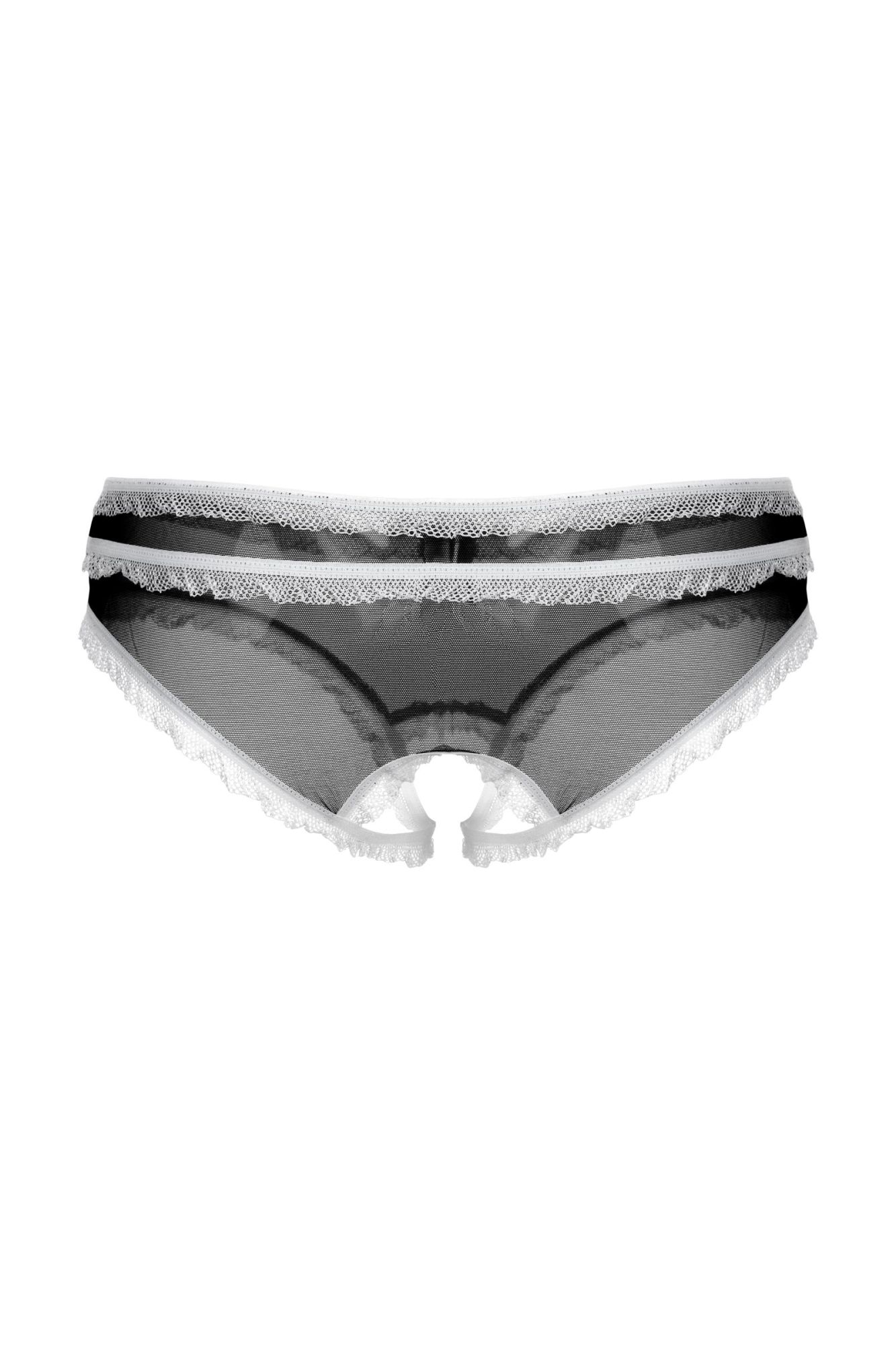 Эротическое трусики открытые с рюшами softline collection, черный, m/l в Симферополе