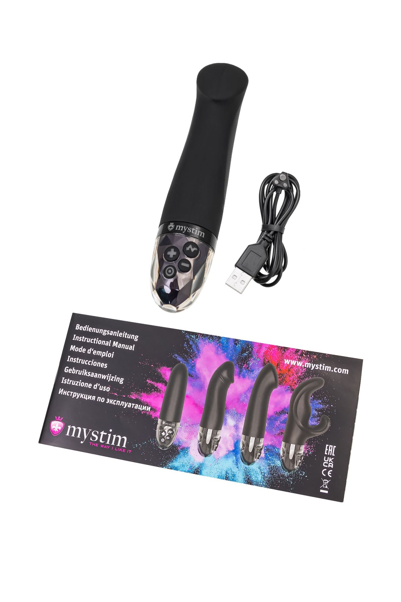 вибратор mystim right on ron с электростимуляцией,силикон, черный, 16,5 см в Симферополе