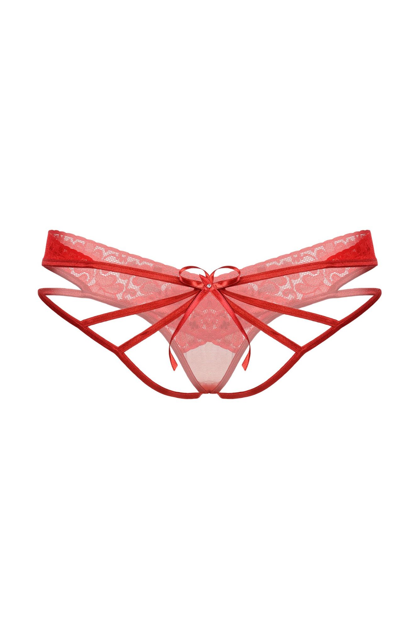 Эротическое стринги с двойным доступом softline collection, красный, s/m в Симферополе