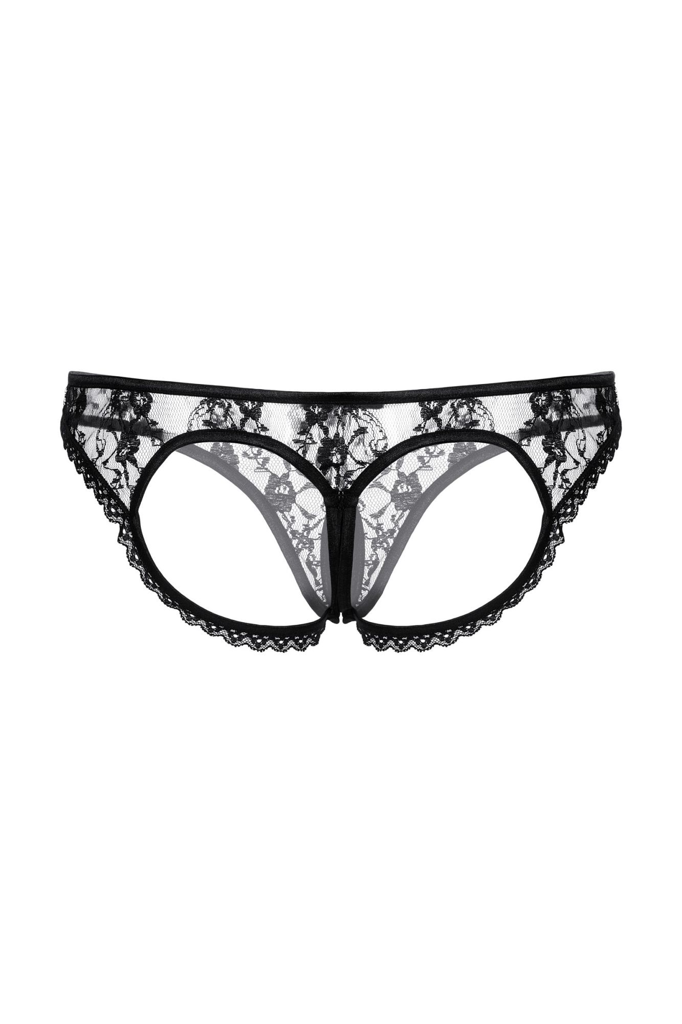 Эротическое трусики с открытыми ягодицами и вырезом softline collection, черный, s/m в Симферополе