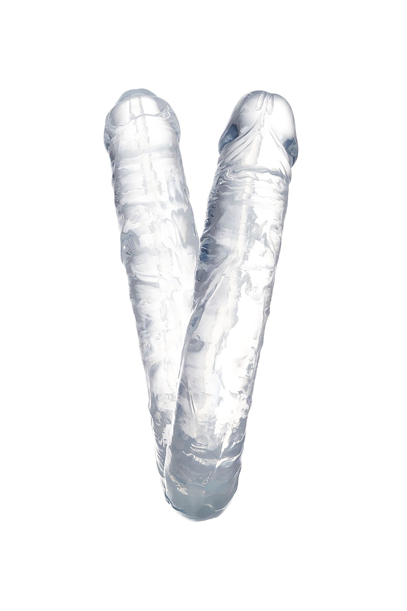 фаллоимитатор двусторонний toyfa double dildo, tpr, прозрачный, 40 см в Симферополе