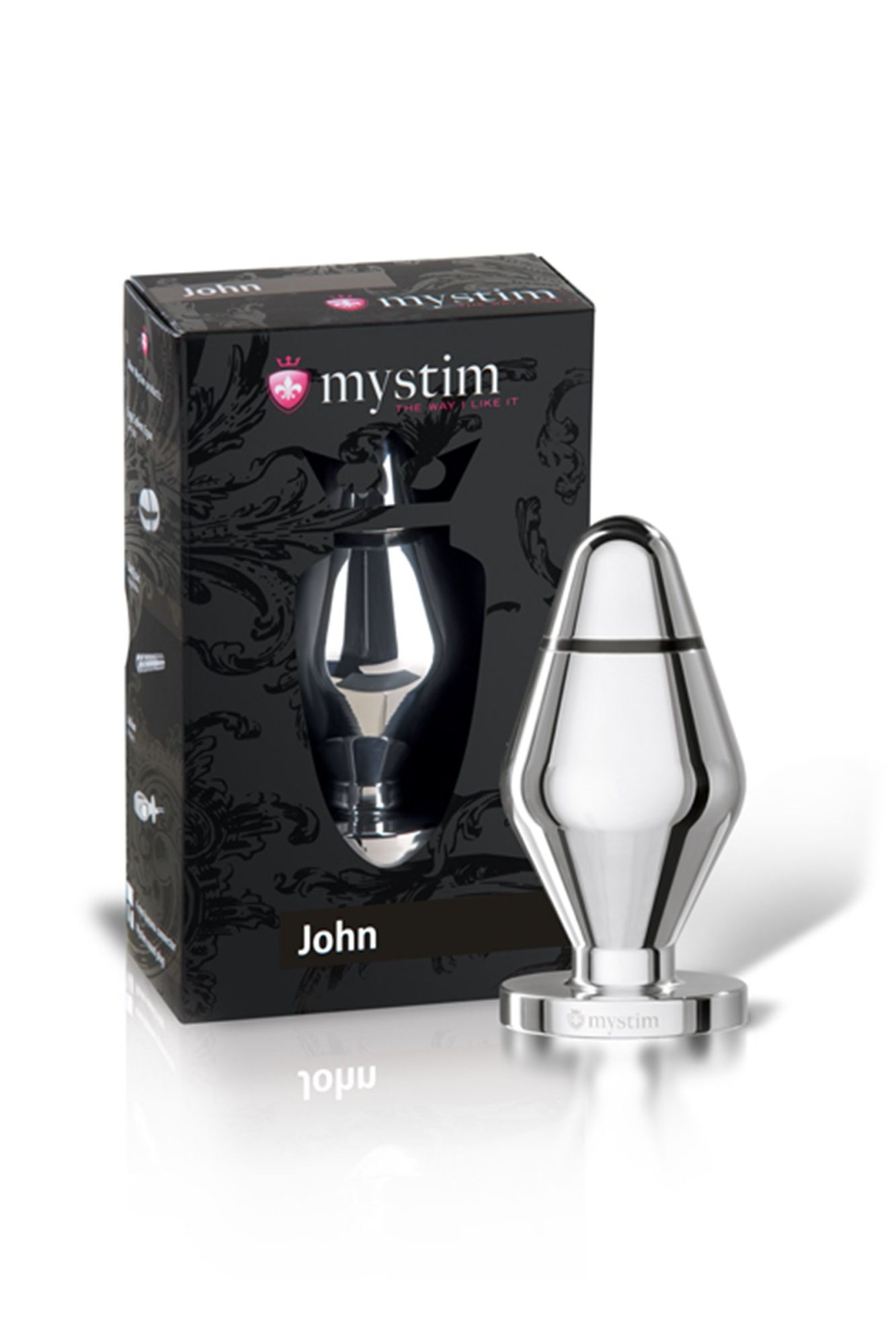 анальная пробка mystim john l, электростимуляция, хирургическая сталь, серебряная, 10,5 см, ø 5 см в Симферополе