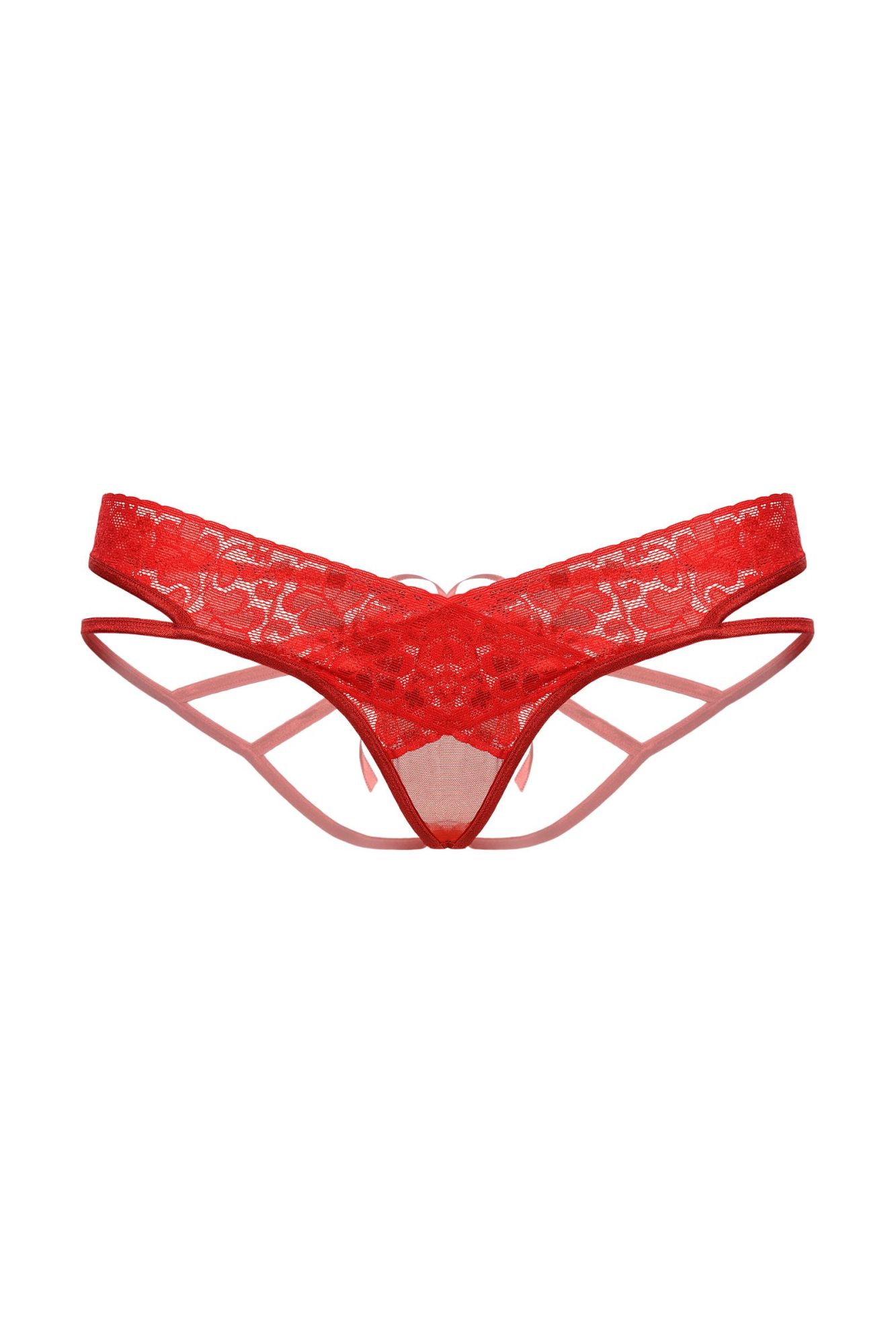 Эротическое стринги с двойным доступом softline collection, красный, m/l в Симферополе