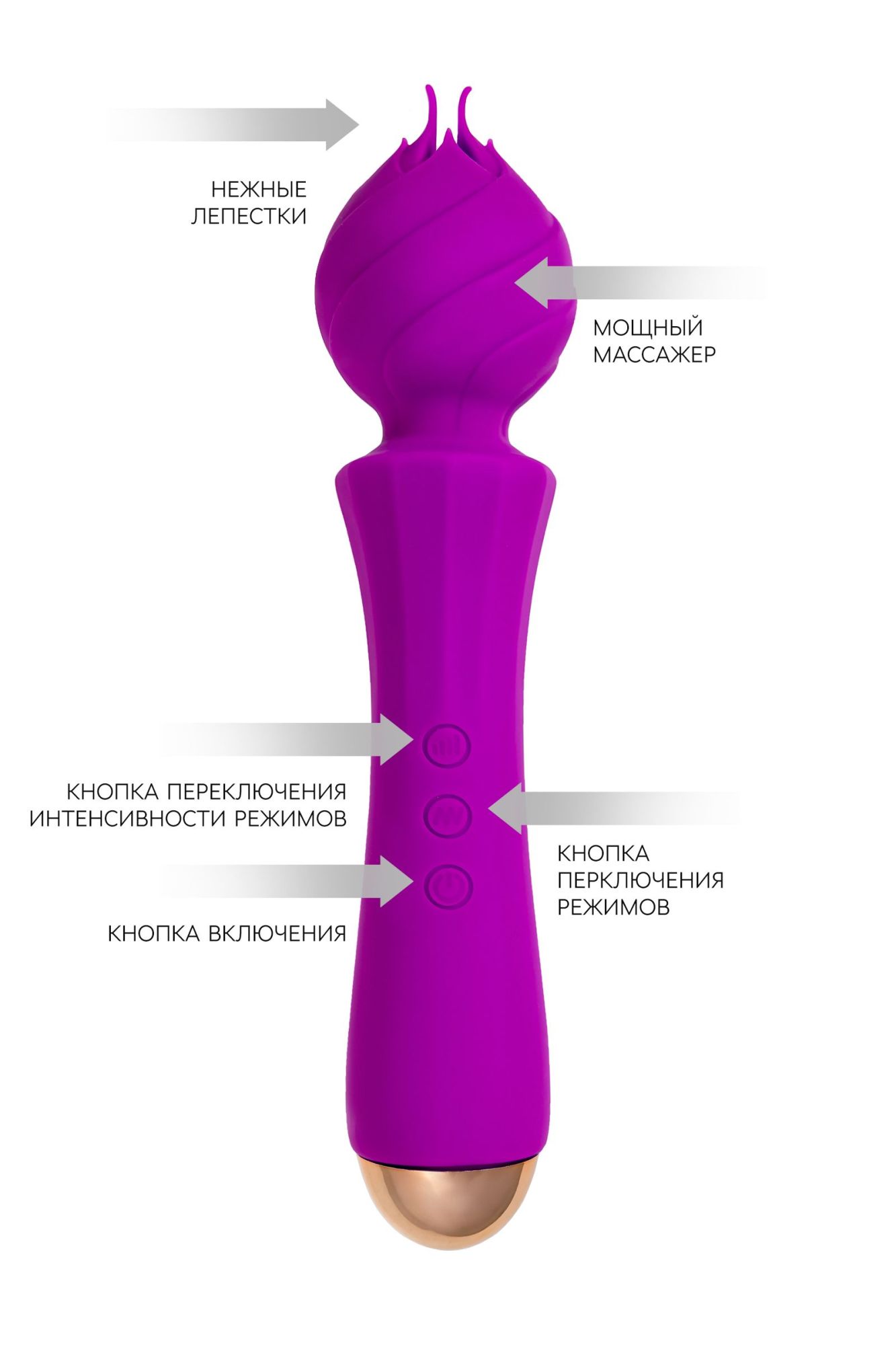 вибратор flovetta by toyfa hyacinth, силикон, фиолетовый, 21,5 см в Симферополе