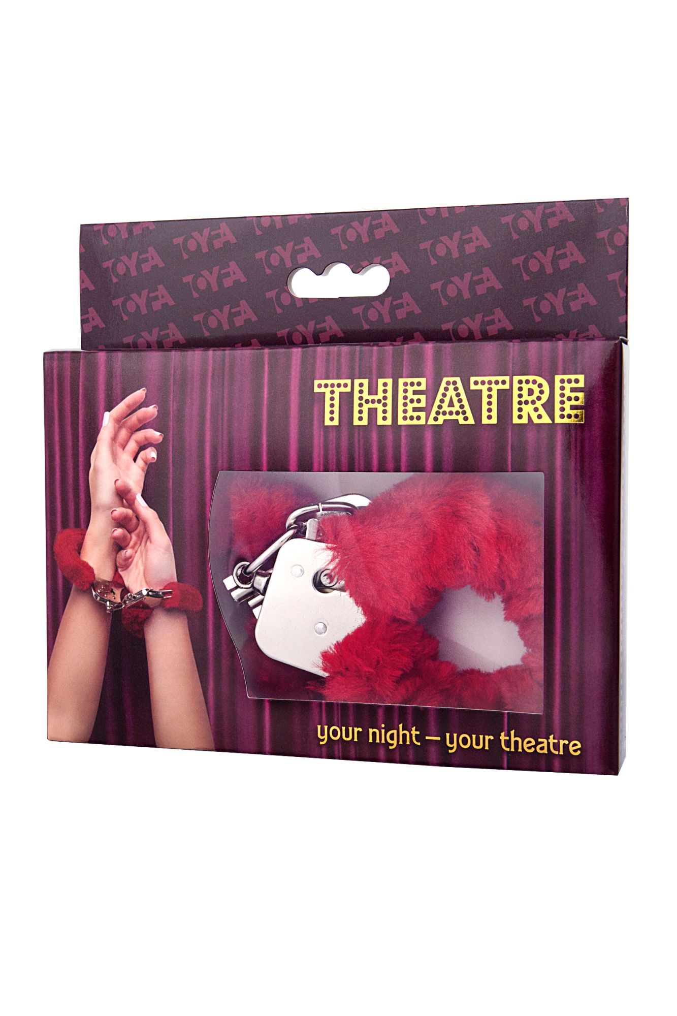 наручники toyfa theatre, меховые,  красные, 28 см. в Симферополе
