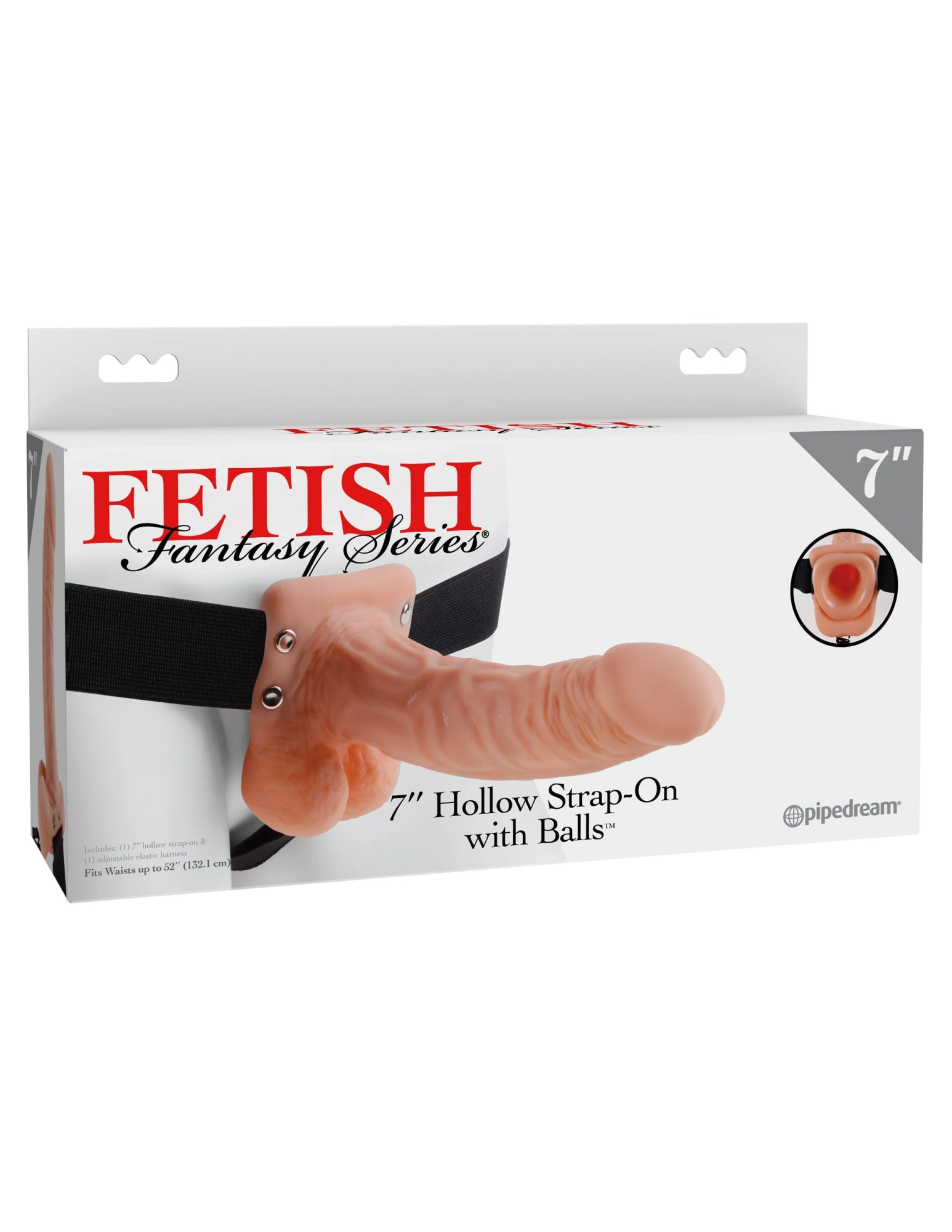 страпон fetish fantasy series 7" hollow strap-on with balls - flesh/black pipedream 337321pd в Симферополе