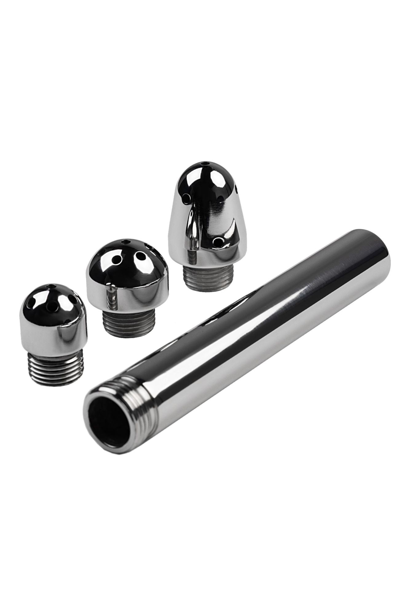 анальный душ с тремя насадками metal by toyfa, металл, серебряный, 13 см в Симферополе