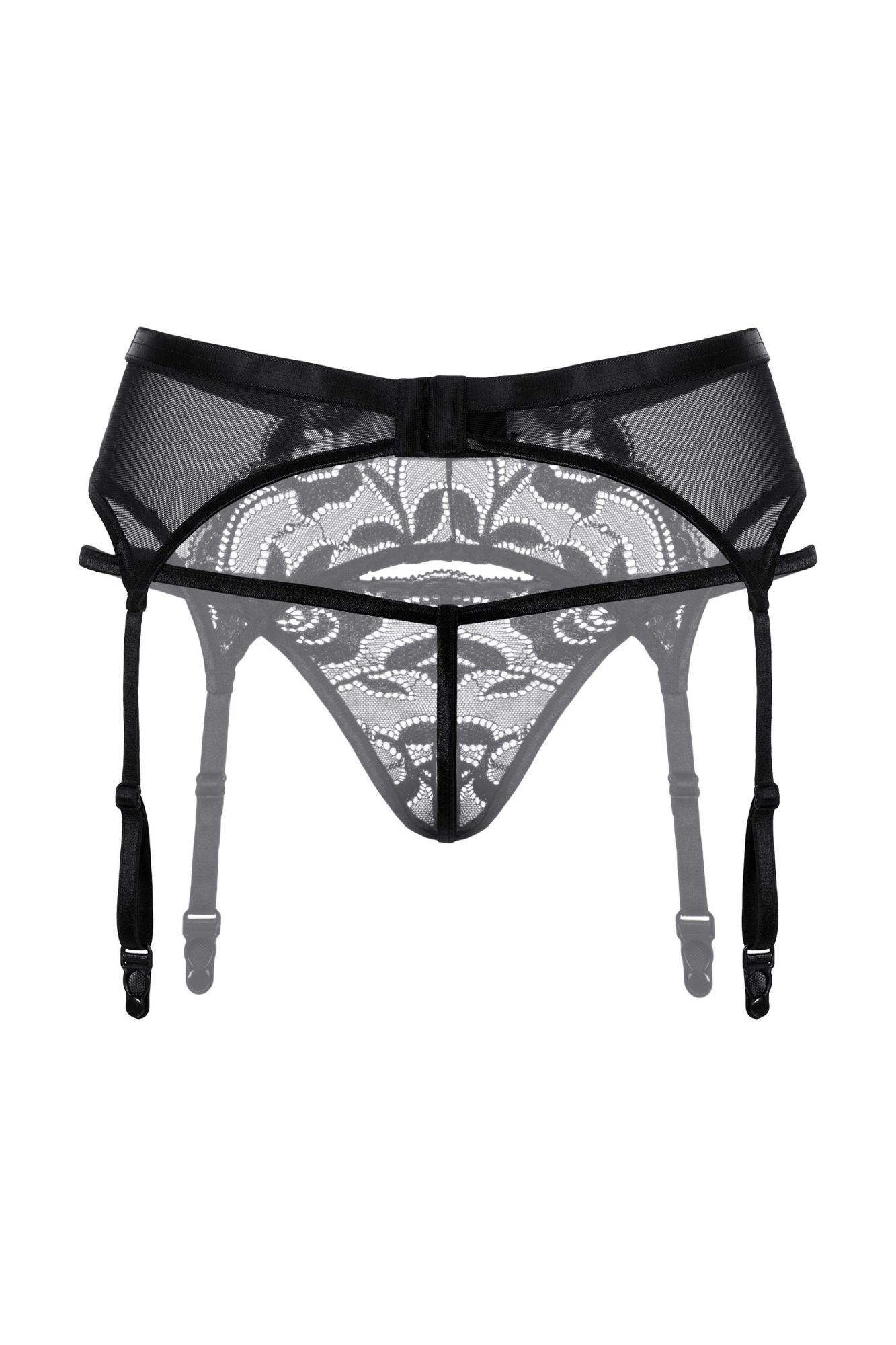 Эротическое пояс для чулок и стринги кружевные softline collection, черный, m/l в Симферополе