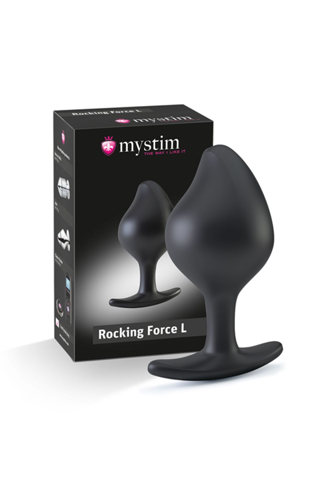 анальная пробка mystimrocking force l, электростимуляция, силикон, черная, ø 4,7 см в Симферополе