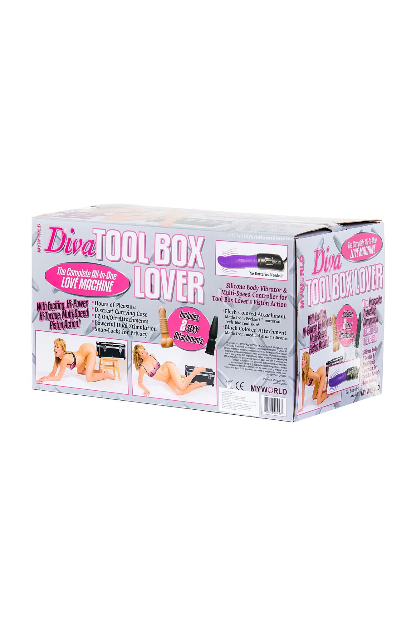 секс-чемодан diva tool box, с двумя сменными насадками, металл, черный, 41 см в Симферополе