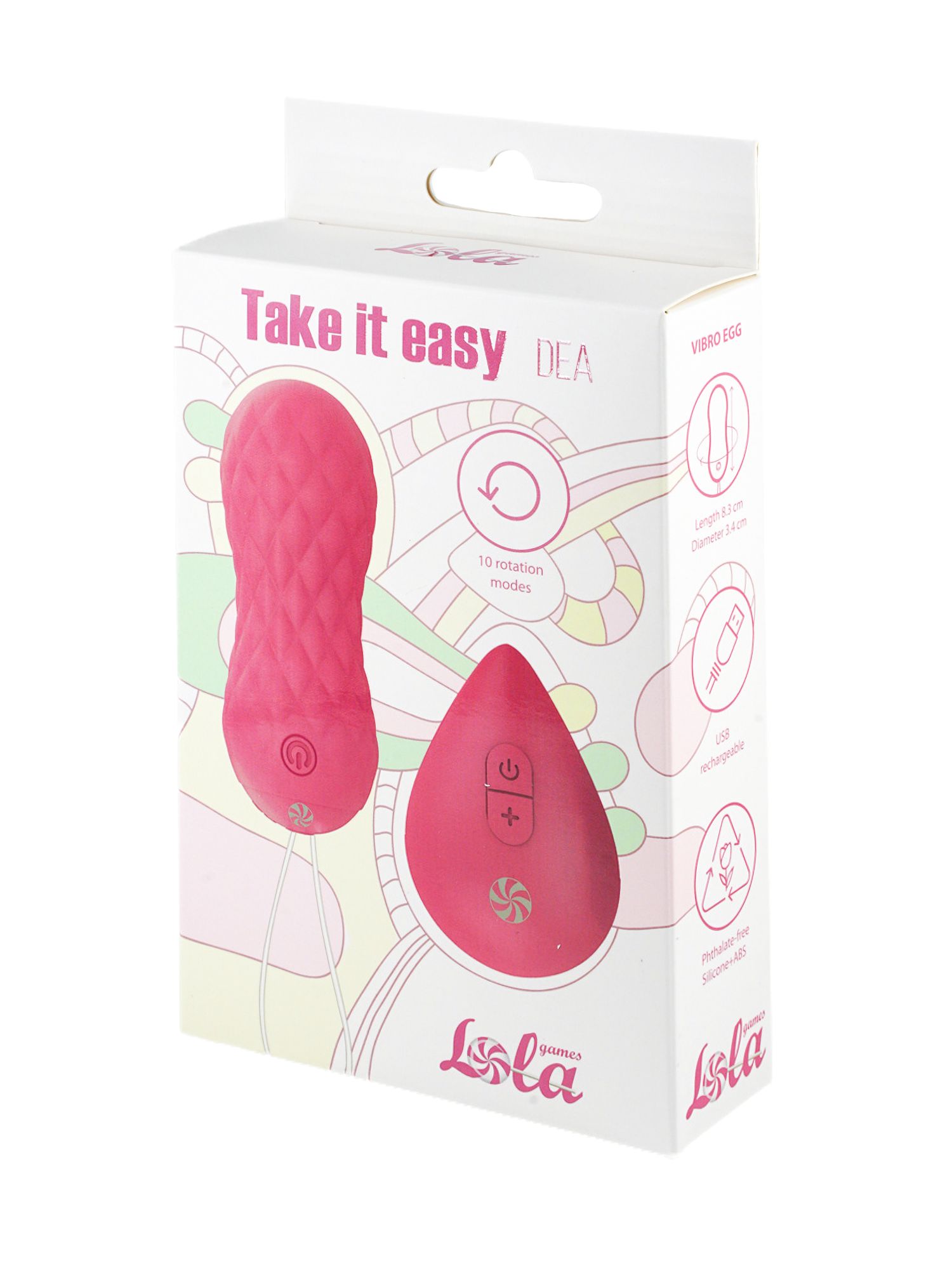 вращающиеся виброшарики на пульте take it easy dea pink 9021-04lola в Симферополе