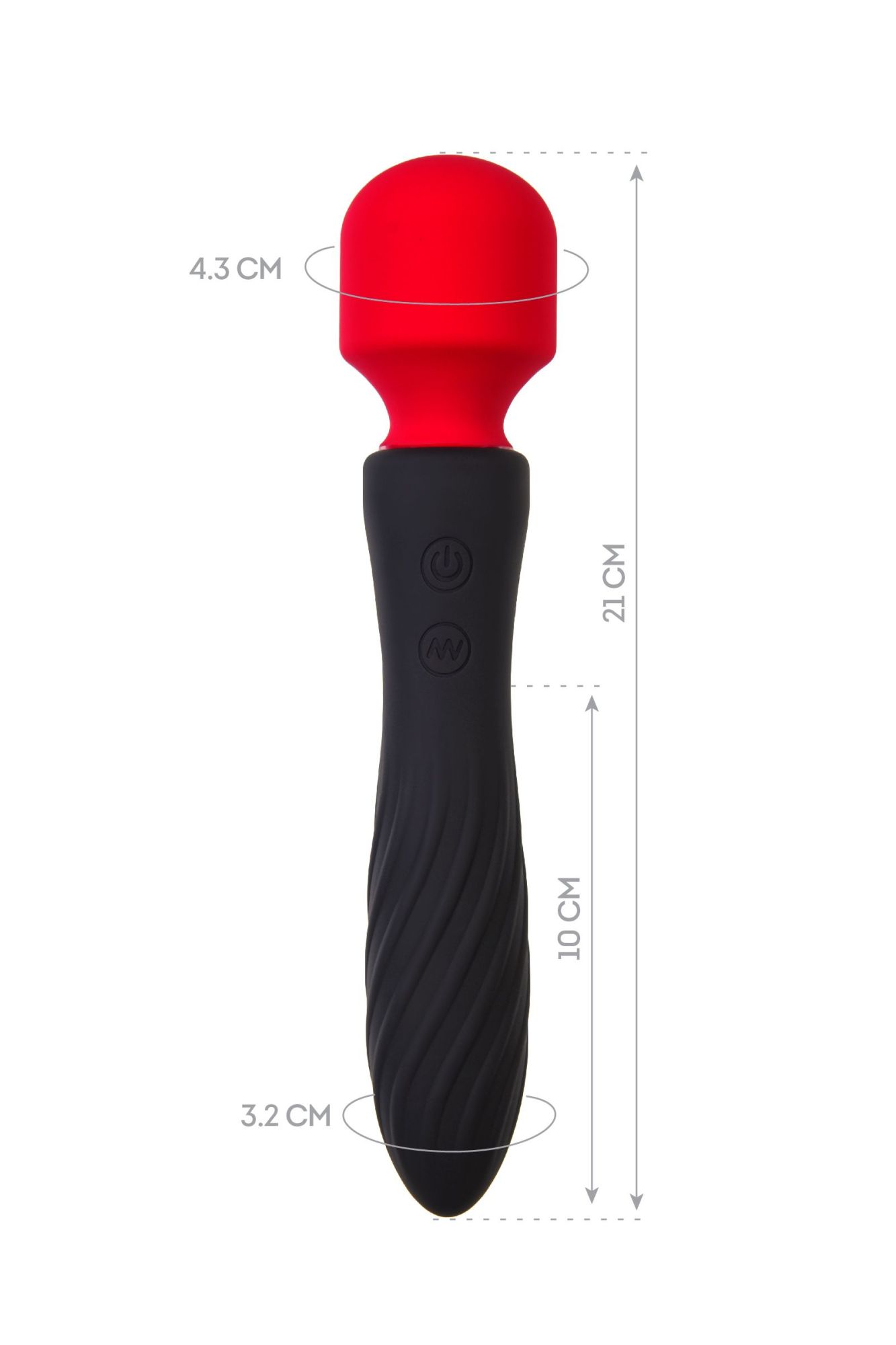 двусторонний вибромассажер black&red by toyfa, силикон, черный, 21 см в Симферополе