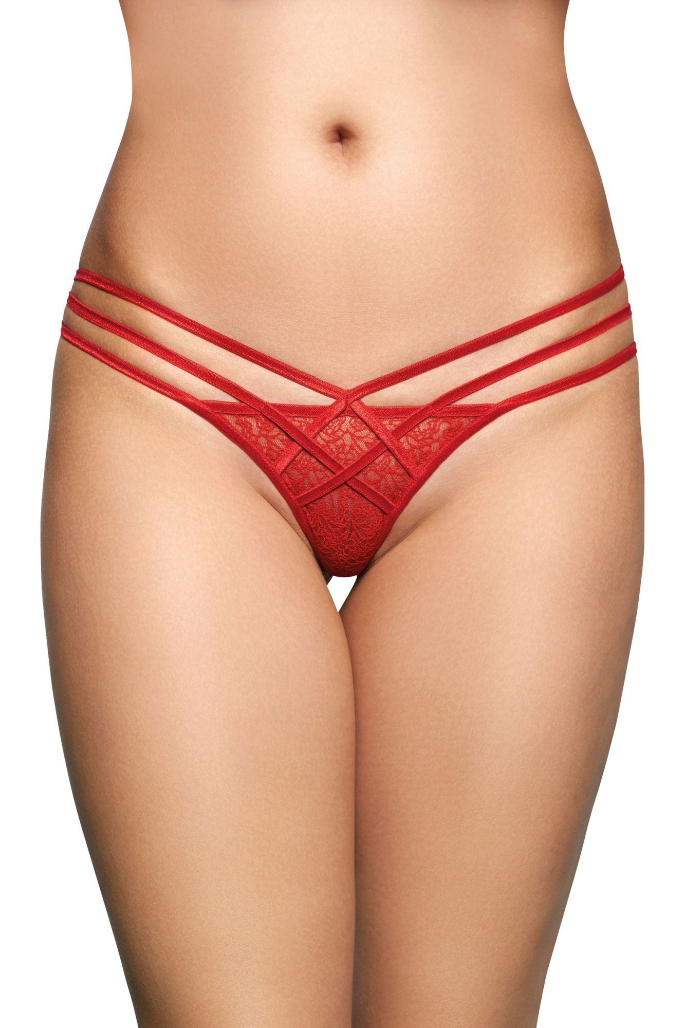 Эротическое стринги с геометрическим узором softline collection, красный, s/m в Симферополе