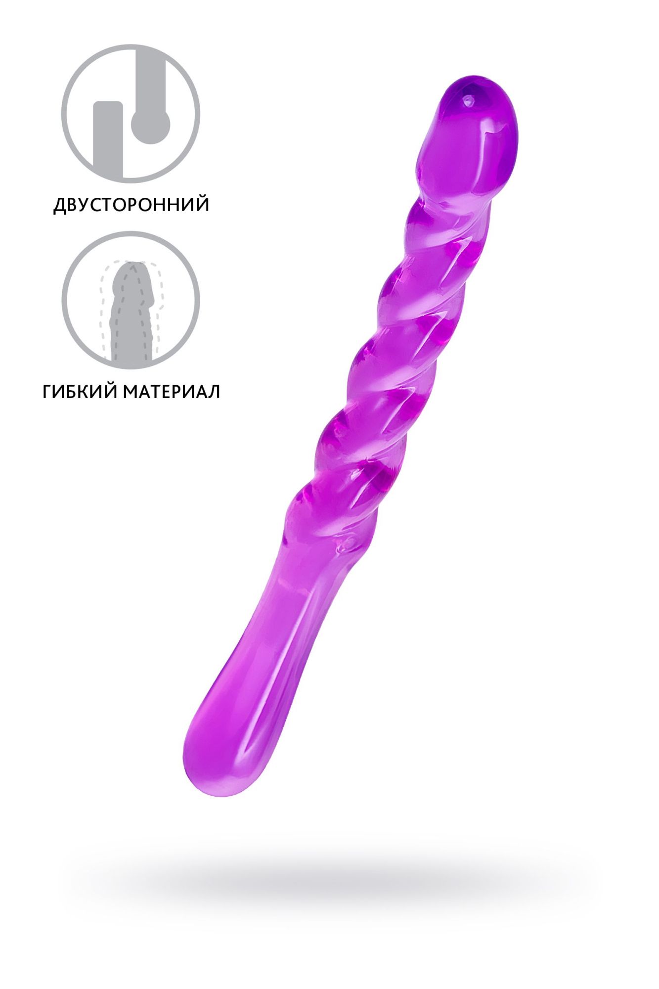 двусторонний фаллоимитатор a-toys by toyfa tanza, tpe, фиолетовый, 27,5 см в Симферополе