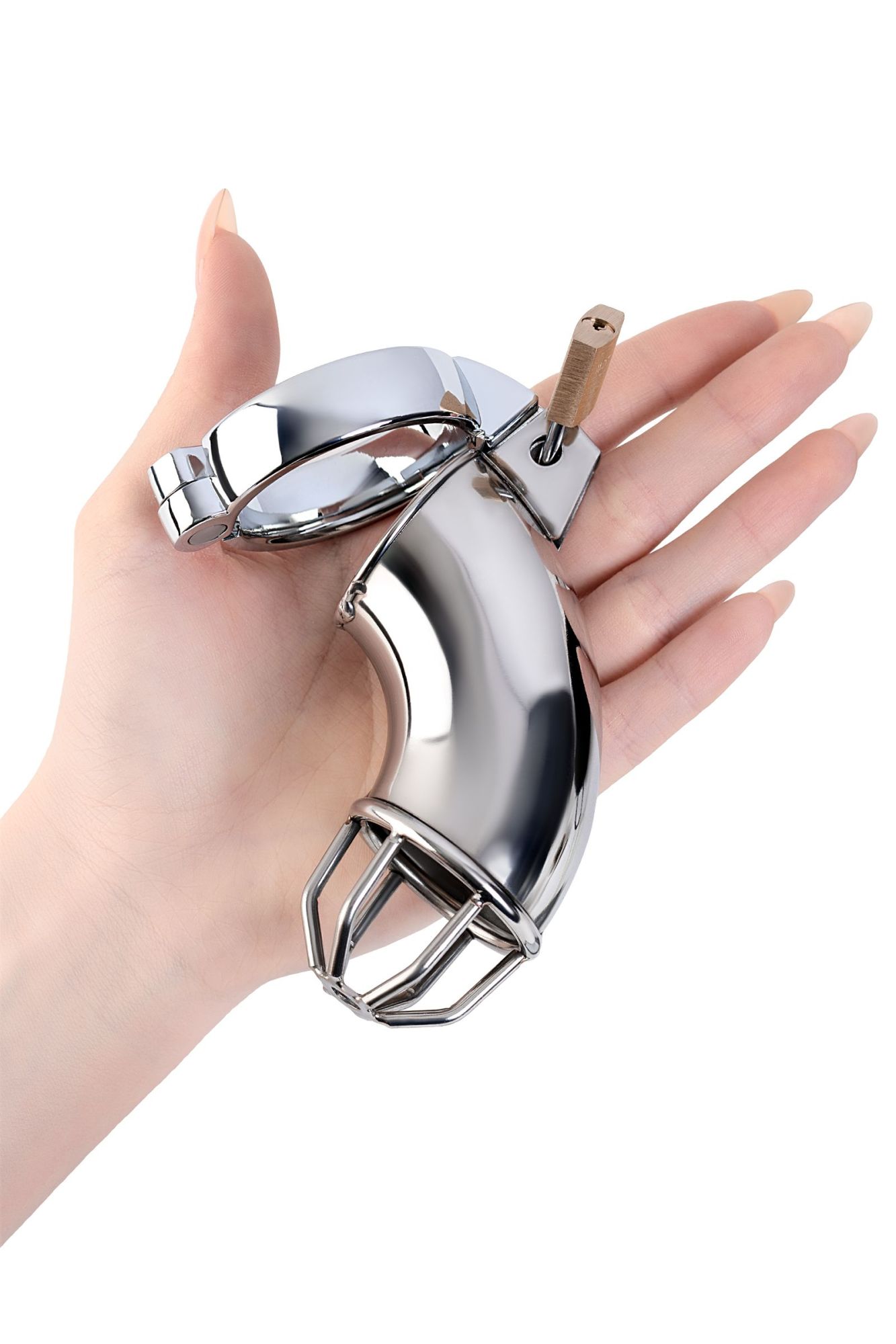 пояс верности мужской toyfa metal с открытой головкой, серебряный, 13 см в Симферополе