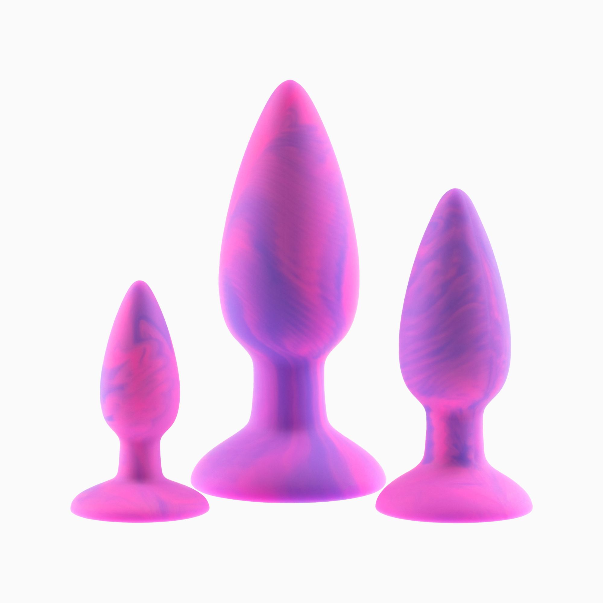 набор анальных пробок pink rabbit donny, 3 шт., силикон, розово-фиолетовые в Симферополе