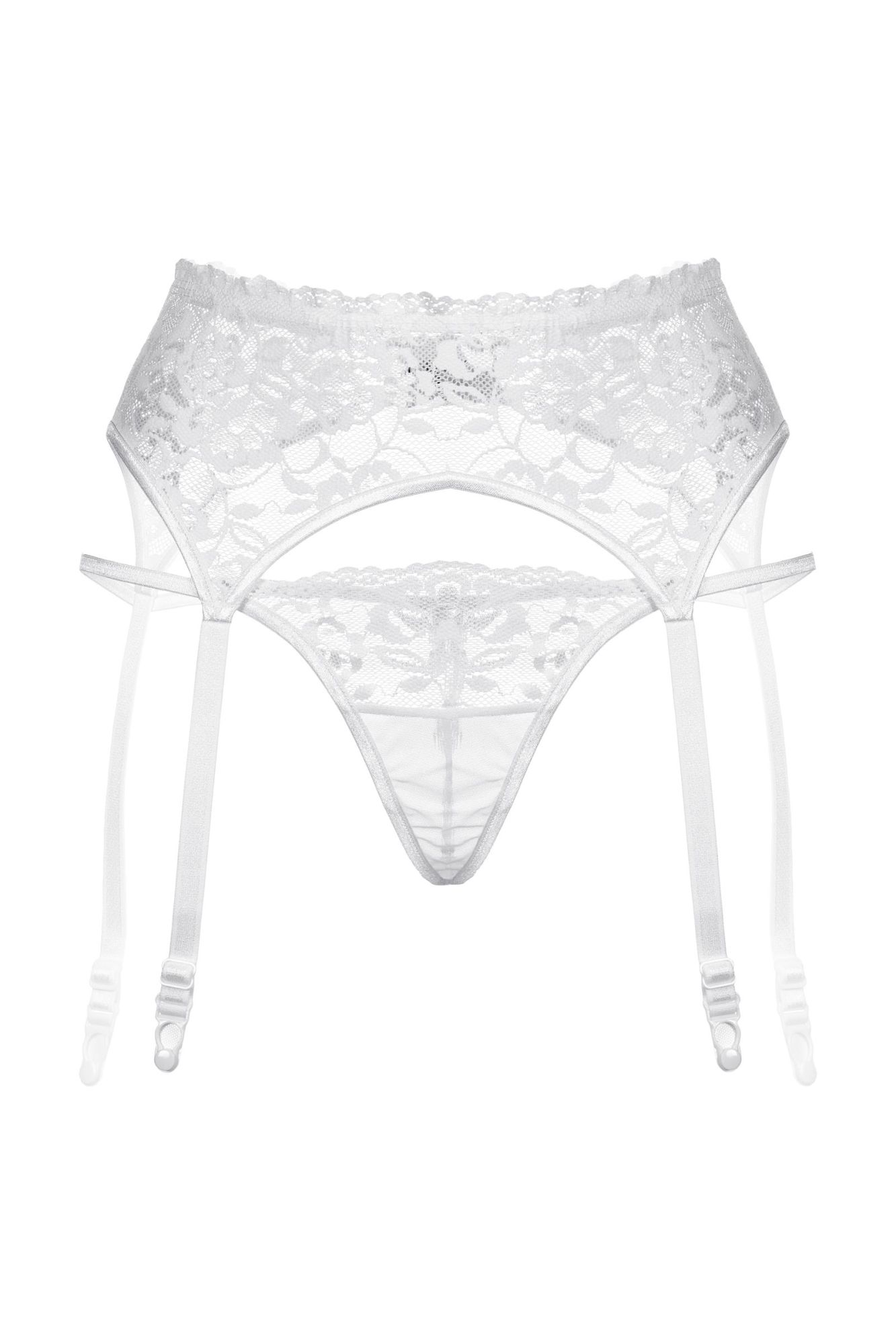 Эротическое пояс для чулок и стринги softline collection кружевные, белый, m/l в Симферополе