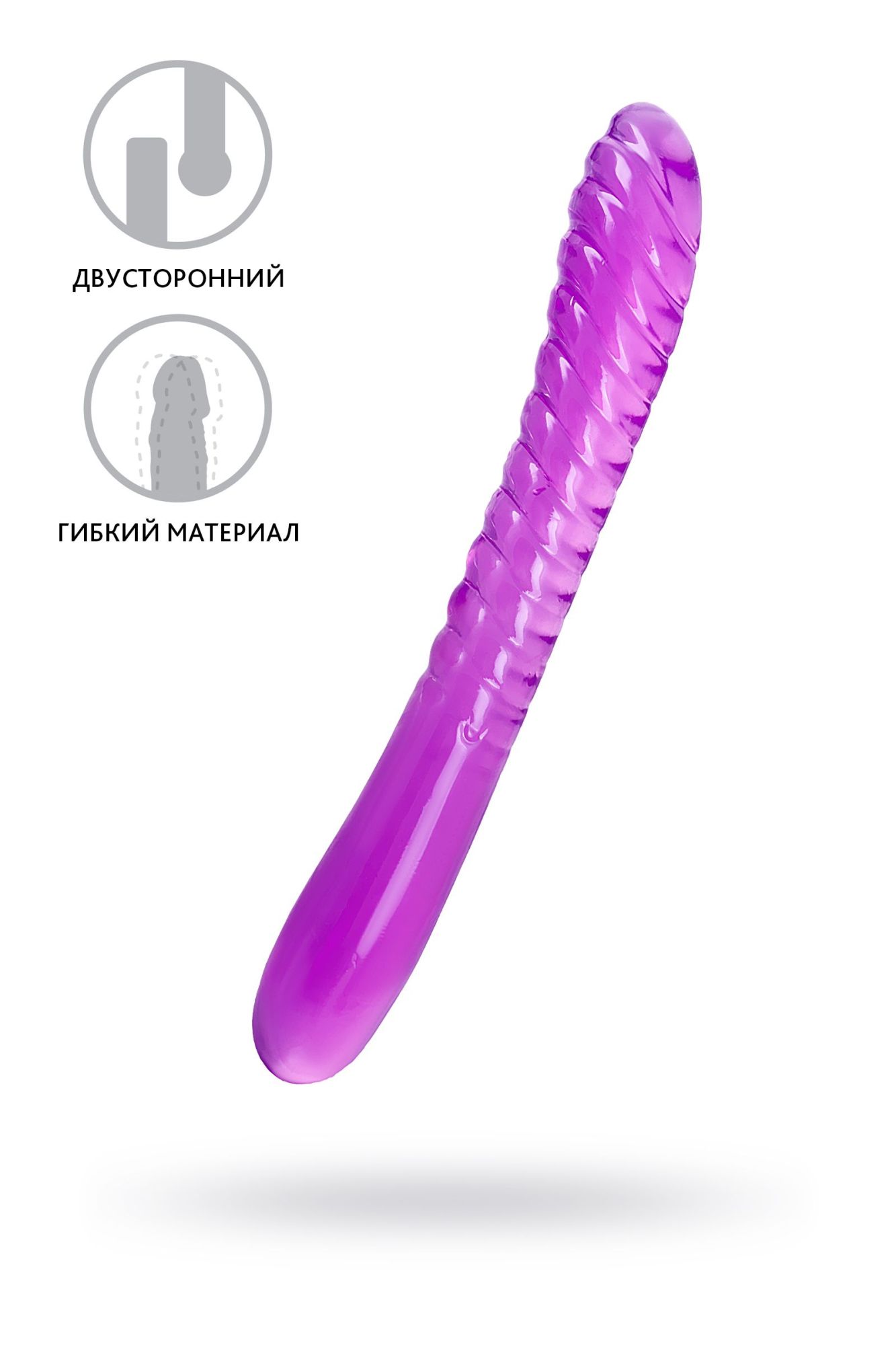 двусторонний фаллоимитатор a-toys by toyfa frica, tpe, фиолетовый, 23 см в Симферополе