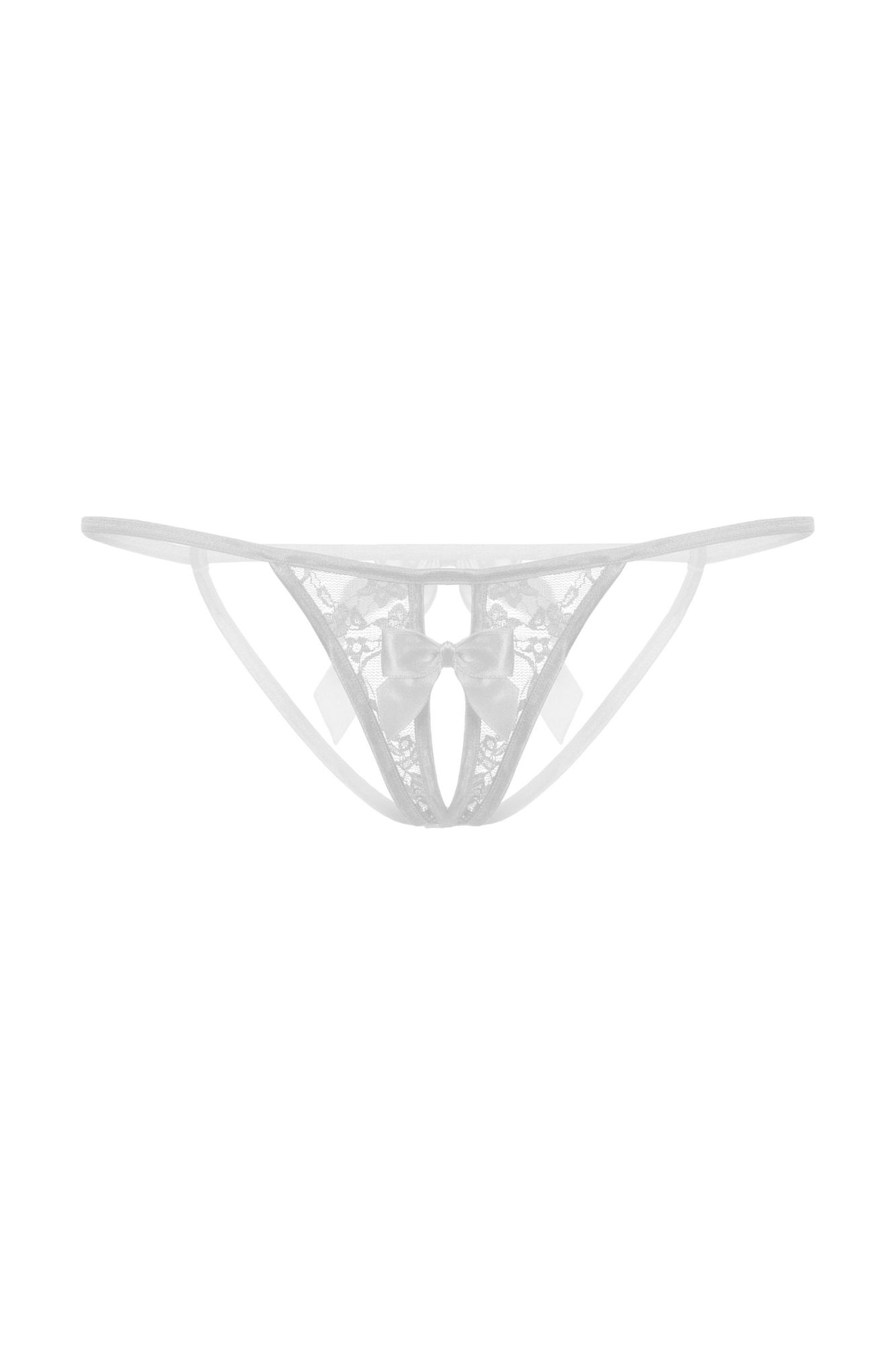 Эротическое стринги с бантиком открытые кружевные softline collection, белый, s/l в Симферополе