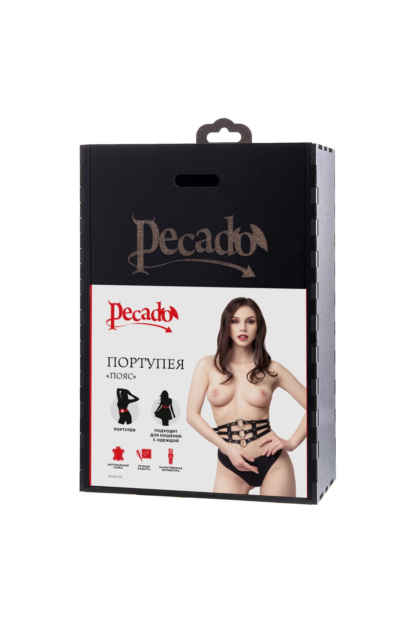 пояс pecado bdsm, с кольцами, натуральная кожа, черный в Симферополе