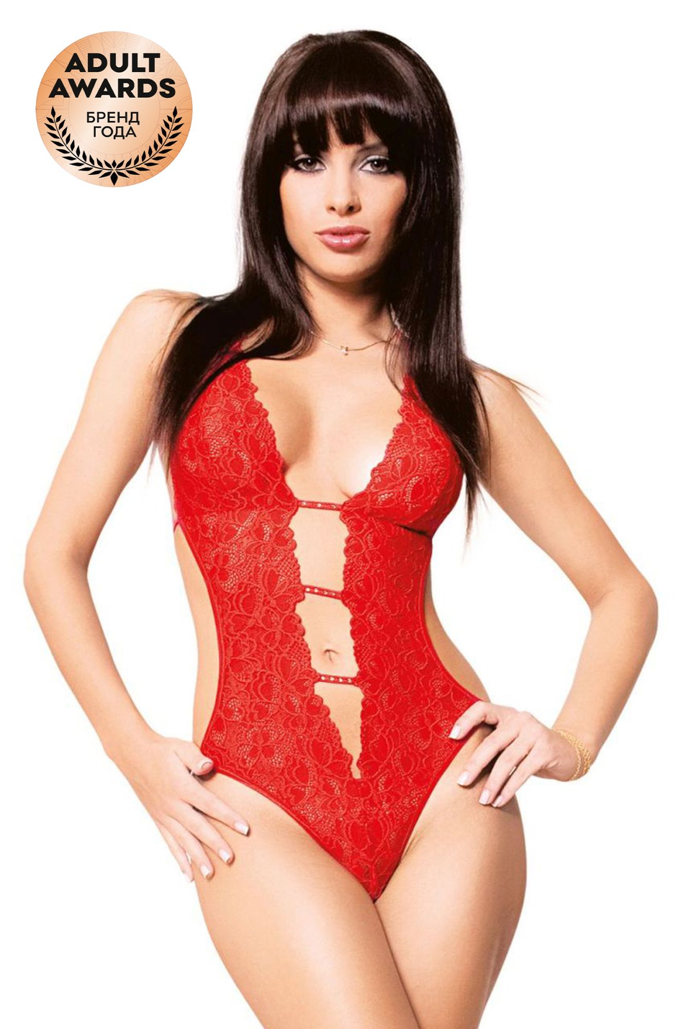 Эротическое боди c бантом сзади softline collection beth, красный, m/l в Симферополе