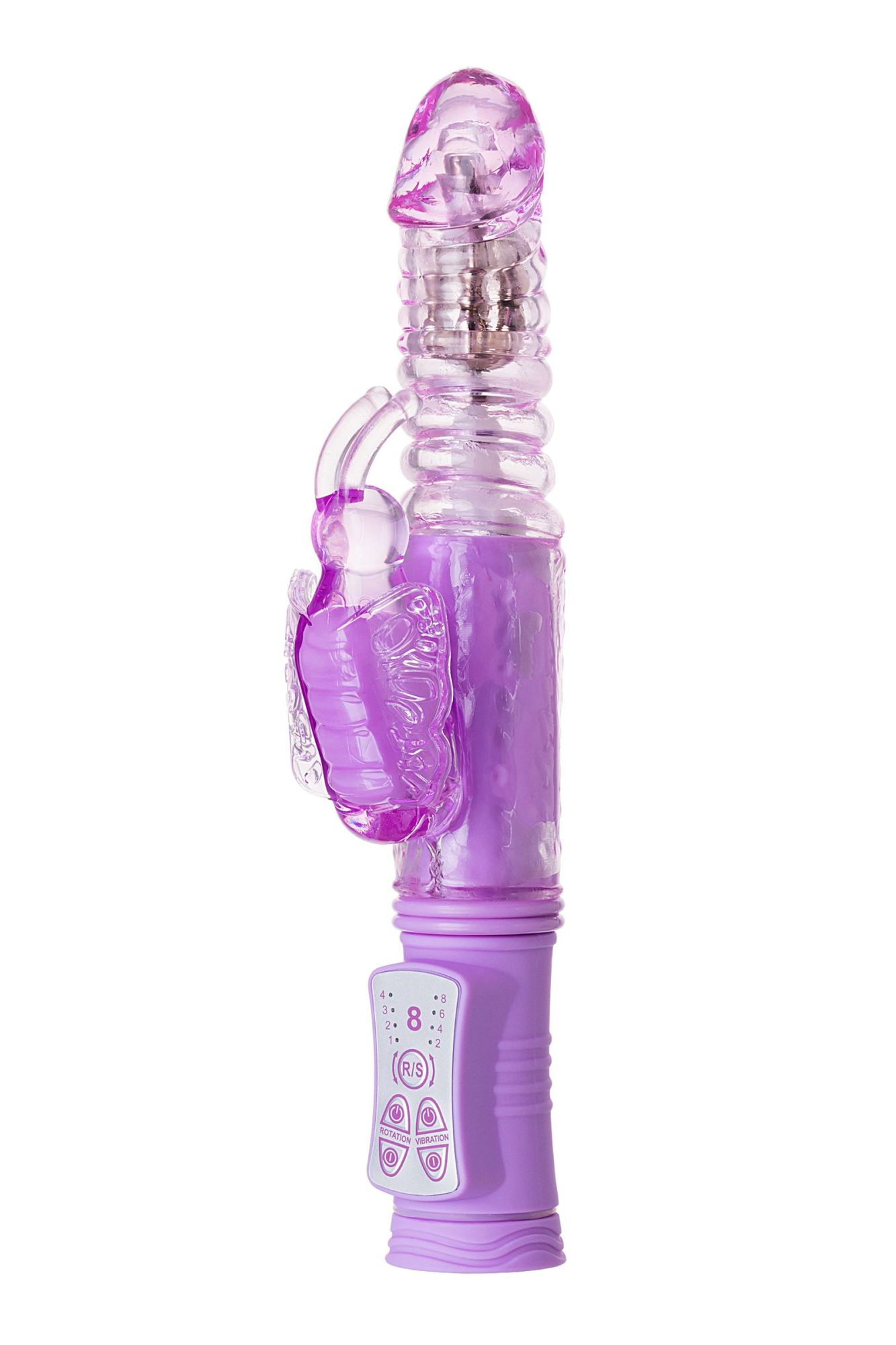 вибратор с клиторальным стимулятором toyfa a-toys serk high-tech fantasy, tpe, фиолетовый, 24,5 см в Симферополе