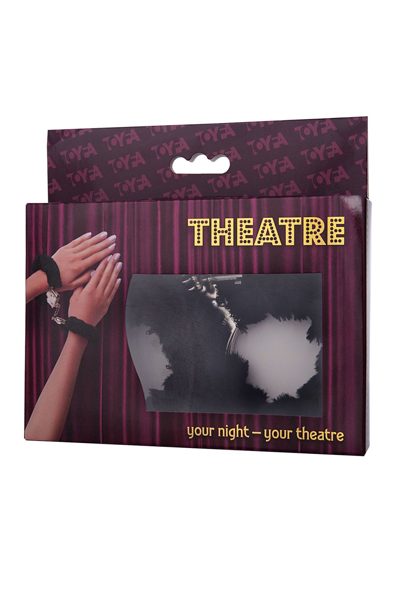 наручники toyfa theatre, меховые, черные, 28 см в Симферополе