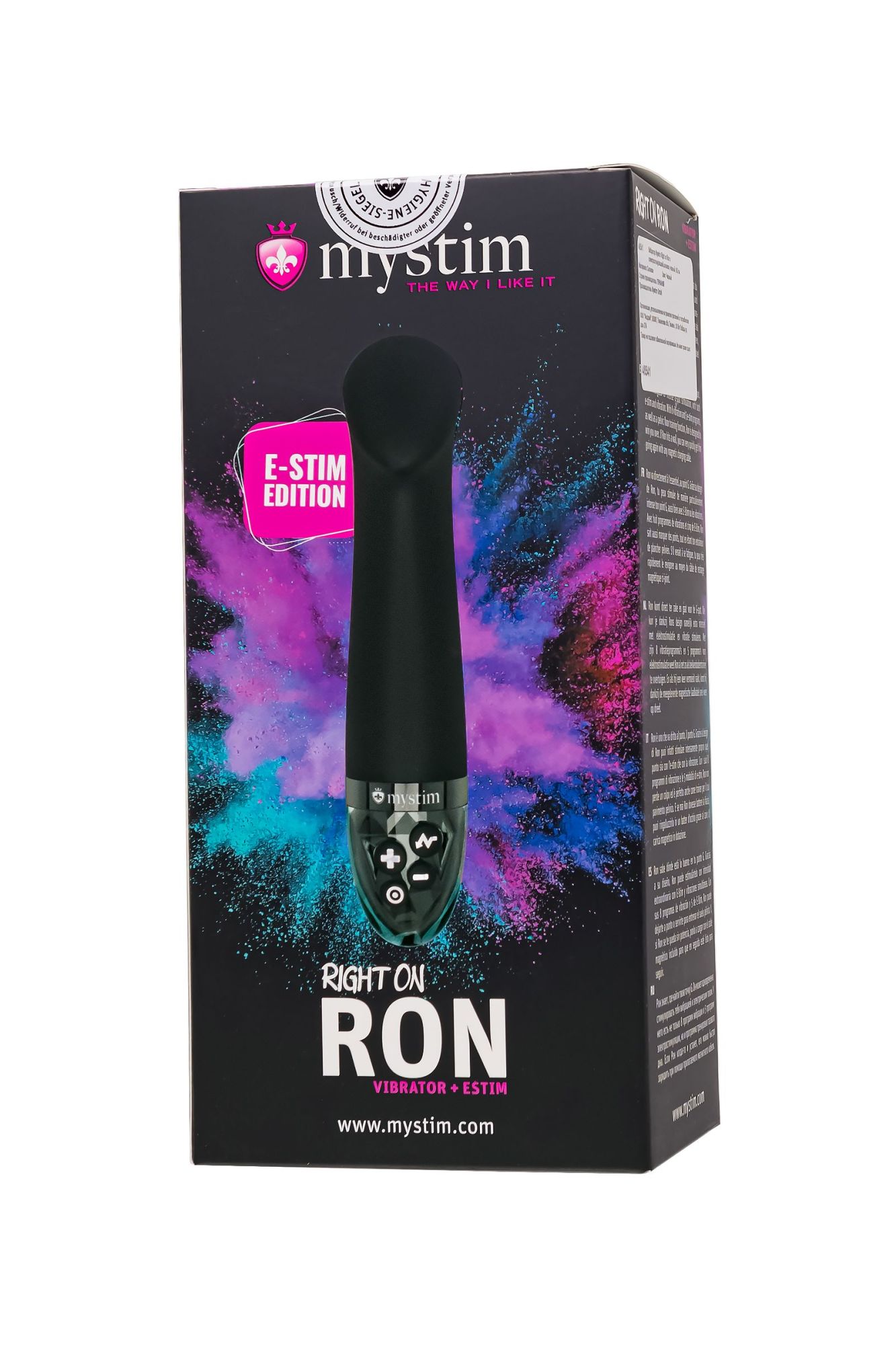 вибратор mystim right on ron с электростимуляцией,силикон, черный, 16,5 см в Симферополе